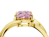 Yellow gold Fancy Pink Cushion  Solitaire Diamond Ring with Split Shank and Prong Setting_45
