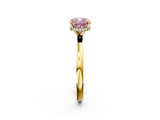 Yellow gold Fancy Pink Cushion  Solitaire Engagement Ring with Cathedral Band and Four-Prong Setting_23
