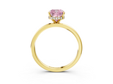 Yellow gold Fancy Pink Cushion  Solitaire Engagement Ring with Cathedral Band and Four-Prong Setting_24