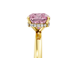 Yellow gold Fancy Pink Cushion  Solitaire Engagement Ring with Cathedral Band and Four-Prong Setting_26