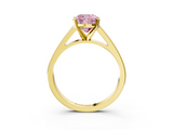 Yellow gold Fancy Pink Cushion  Solitaire Engagement Ring with Four-Prong Setting and Tapered Band_6