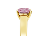 Yellow gold Fancy Pink Cushion  Solitaire Engagement Ring with Four-Prong Setting and Tapered Band_8