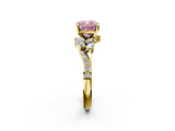 Yellow gold Fancy Pink Cushion  Solitaire Marquise Twist Band with Six-Prong Setting_90