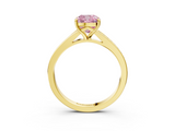 Yellow gold Fancy Pink Cushion  Solitaire Pavé Band with Four-Prong Setting_31