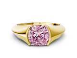 Yellow gold Fancy Pink Cushion  Solitaire Tension Set Diamond Ring_20