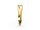 Yellow gold Fancy Pink Cushion  Solitaire Tension Set Diamond Ring_22