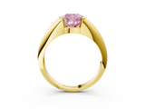Yellow gold Fancy Pink Cushion  Solitaire Tension Set Diamond Ring_23