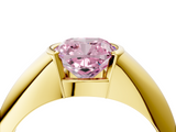 Yellow gold Fancy Pink Cushion  Solitaire Tension Set Diamond Ring_24