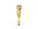 Yellow gold Fancy Pink Cushion  Solitaire Twisted Band with Prong Setting_5