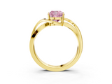 Yellow gold Fancy Pink Cushion  Solitaire Twisted Band with Prong Setting_6