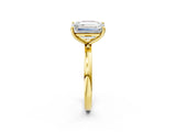 Yellow gold Fancy Pink Cushion  and Emerald Cut Toi Moi Ring with Prong Setting_48