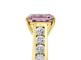 Yellow gold Fancy Pink Emerald  Brilliant Channel-Set Solitaire Ring with Four-Prong Setting_25