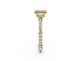 Yellow gold Fancy Pink Emerald  Brilliant Pavé Band Solitaire with Four-Prong Setting_43