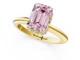 Yellow gold Fancy Pink Emerald  Brilliant Solitaire Engagement Ring with Six-Prong Setting and Classic Band_21