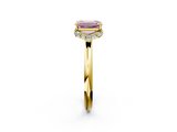 Yellow gold Fancy Pink Emerald  Brilliant Solitaire Engagement Ring with Six-Prong Setting and Classic Band_22
