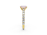 Yellow gold Fancy Pink Emerald  Brilliant Solitaire with Pavé Band and Four-Prong Setting_43
