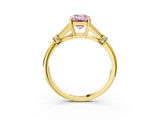 Yellow gold Fancy Pink Emerald  Brilliant Solitaire with Pave Band and Four-Prong Setting_23