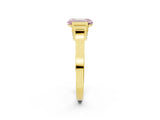 Yellow gold Fancy Pink Emerald Cut Brilliant Solitaire Diamond Ring with Channel Set Band and Bar Prong Setting_2