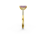 Yellow gold Fancy Pink Emerald  Cut Channel Set Solitaire Engagement Ring with Four-Prong Setting_176