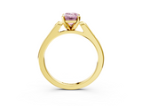 Yellow gold Fancy Pink Emerald  Cut Channel Set Solitaire Engagement Ring with Four-Prong Setting_177
