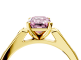 Yellow gold Fancy Pink Emerald  Cut Channel Set Solitaire Engagement Ring with Four-Prong Setting_178