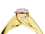 Yellow gold Fancy Pink Emerald Cut Cut Channel Set Solitaire Ring with Four-Prong Setting_4
