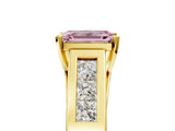 Yellow gold Fancy Pink Emerald Cut Cut Channel Set Solitaire Ring with Four-Prong Setting_5