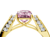 Yellow gold Fancy Pink Emerald Cut Cut Diamond Channel Set Solitaire Ring with Four-Prong Setting_4