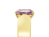 Yellow gold Fancy Pink Emerald Cut Cut Diamond Channel Set Solitaire Ring with Four-Prong Setting_5