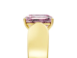Yellow gold Fancy Pink Emerald Cut Diamond Channel Set Solitaire Ring with Four-Prong Setting_17