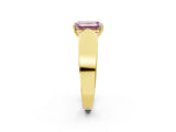 Yellow gold Fancy Pink Emerald Cut Diamond Channel Set Solitaire Ring with Four-Prong Setting_38