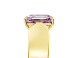 Yellow gold Fancy Pink Emerald Cut Diamond Channel Set Solitaire Ring with Four-Prong Setting_41