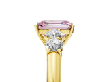 Yellow gold Fancy Pink Emerald  Cut Diamond Five-Stone Prong Set White Gold Ring_36