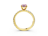 Yellow gold Fancy Pink Emerald  Cut Diamond Pavé Band with Four-Prong Setting_37