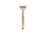 Yellow gold Fancy Pink Emerald Cut Diamond Pavé Solitaire Engagement Ring with Four-Prong Setting_55