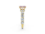 Yellow gold Fancy Pink Emerald Cut Diamond Side Stone Engagement Ring with Four-Prong Setting_38