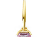 Yellow gold Fancy Pink Emerald Cut Diamond Solitaire Engagement Ring with Classic Band and Four-Prong Setting_12