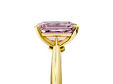 Yellow gold Fancy Pink Emerald Cut Diamond Solitaire Engagement Ring with Classic Band and Four-Prong Setting_17