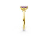 Yellow gold Fancy Pink Emerald Cut Diamond Solitaire Engagement Ring with Classic Band and Four-Prong Setting_38