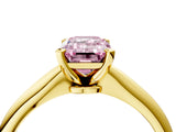 Yellow gold Fancy Pink Emerald Cut Diamond Solitaire Engagement Ring with Classic Band and Four-Prong Setting_40