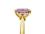 Yellow gold Fancy Pink Emerald Cut Diamond Solitaire Engagement Ring with Classic Band and Four-Prong Setting_41