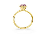 Yellow gold Fancy Pink Emerald Cut Diamond Solitaire Engagement Ring with Four-Prong Setting and Classic Band_23