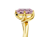 Yellow gold Fancy Pink Emerald Cut Diamond Solitaire Engagement Ring with Four-Prong Setting and Classic Band_25