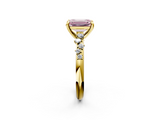Yellow gold Fancy Pink Emerald  Cut Diamond Vine Band with Four-Prong Setting_42