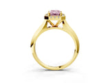 Yellow gold Fancy Pink Emerald  Cut Halo Solitaire Engagement Ring with Square Band and Four-Prong Setting_69