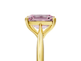 Yellow gold Fancy Pink Emerald Cut Solitaire Diamond Ring with Six-Prong Setting and Classic Band_17