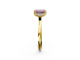 Yellow gold Fancy Pink Emerald  Cut Solitaire Engagement Ring with Four-Prong Setting and Classic Band_22
