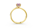 Yellow gold Fancy Pink Emerald  Cut Solitaire Engagement Ring with Four-Prong Setting and Classic Band_23