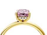 Yellow gold Fancy Pink Emerald  Cut Solitaire Engagement Ring with Four-Prong Setting and Classic Band_24