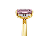Yellow gold Fancy Pink Emerald  Cut Solitaire Engagement Ring with Four-Prong Setting and Classic Band_25